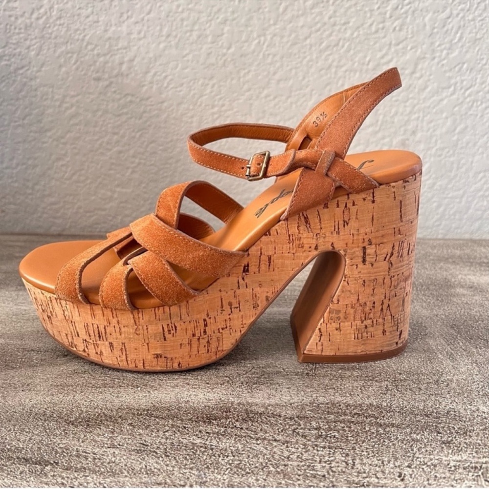 Free People Lisbon MJ Platform Sandals in Brandy Suede size 39.5, US 9.5 - Picture 10 of 16